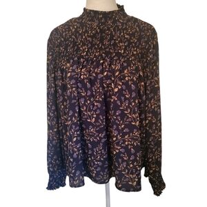 Finn & Grace Keyhole Floral Top Sz XS